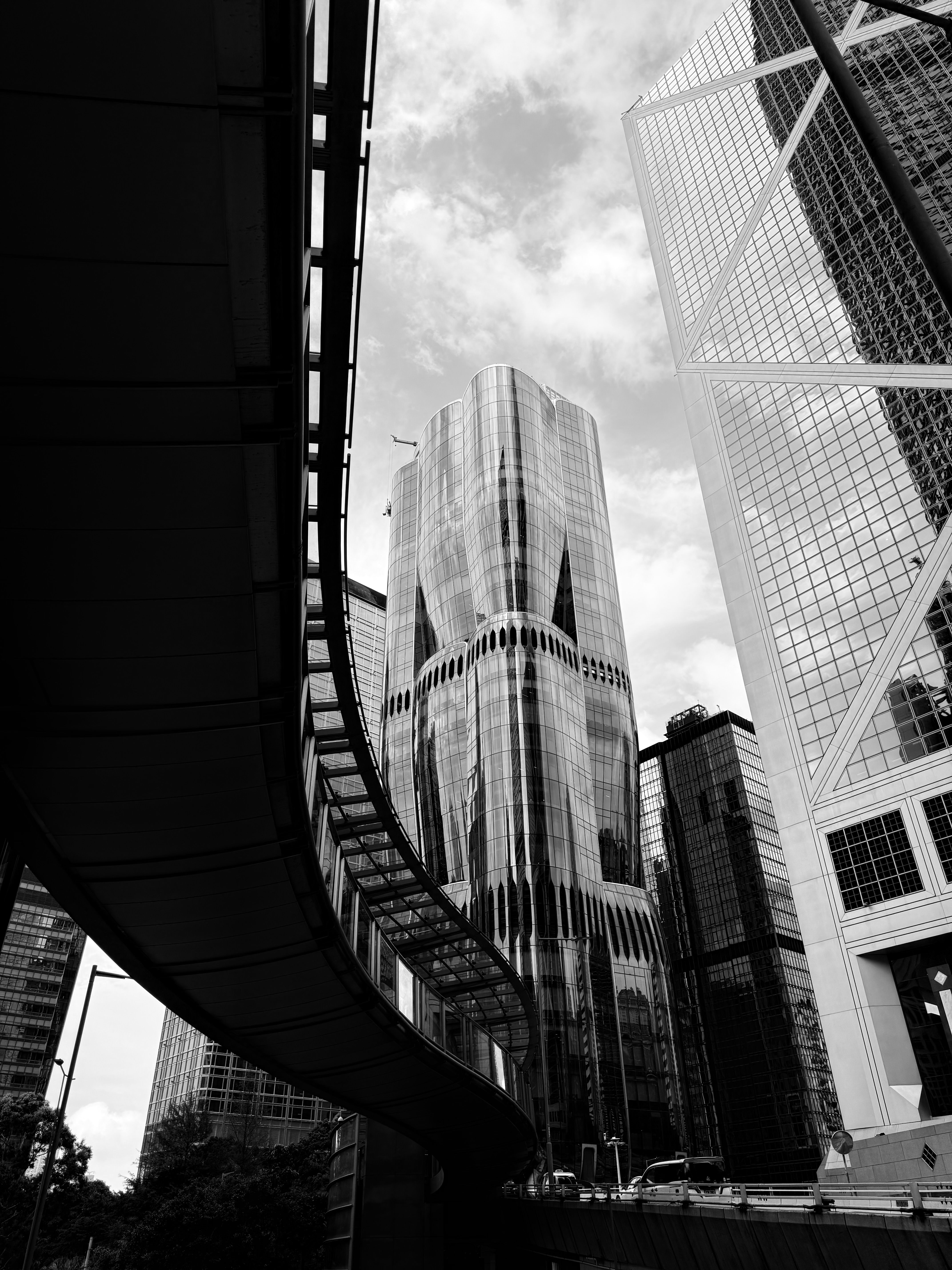 View of Black and White Urban Cityscape with Skyscrapers · Free Stock Photo