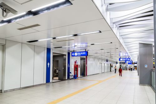 Free Spacious and clean interior of a modern subway station in Ho Chi Minh City, Vietnam. Stock Photo