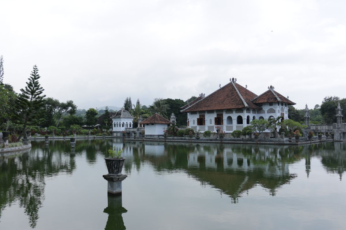Taman Ujung Water Palace in Karangasem Bali with reflection pool