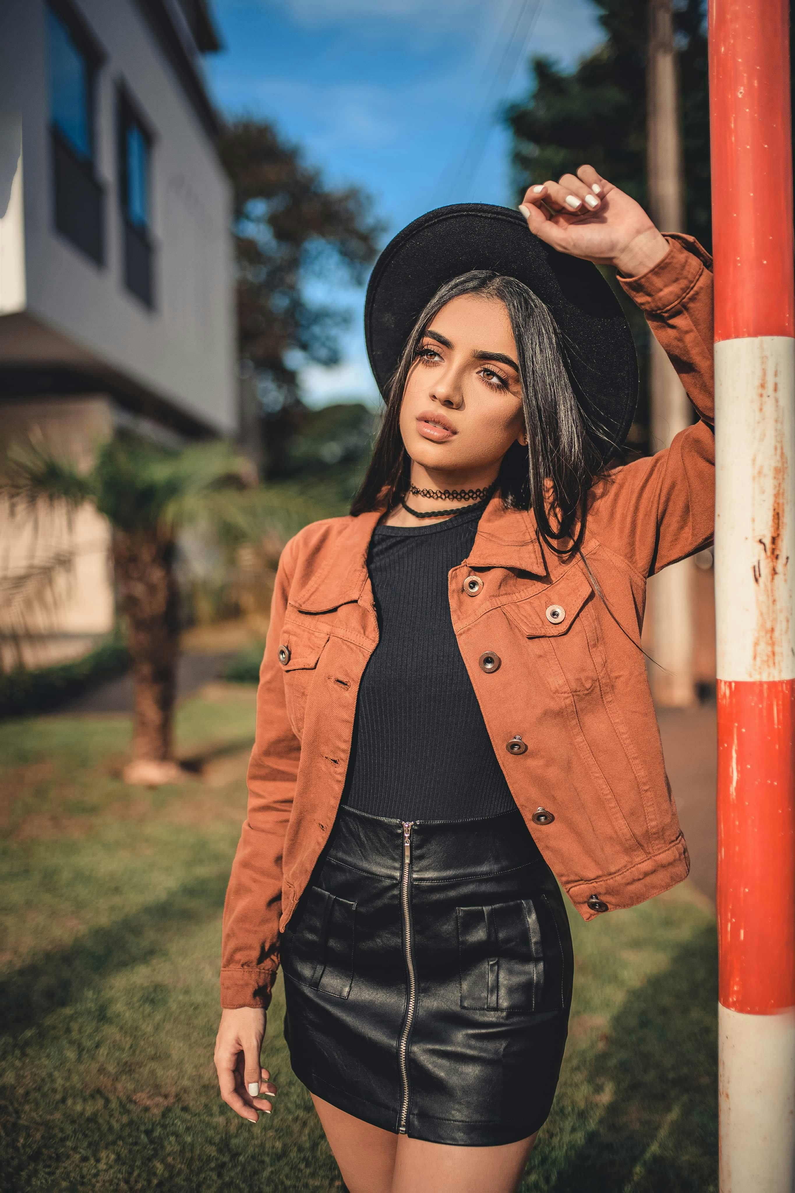 Woman in Brown Button-up Jacket