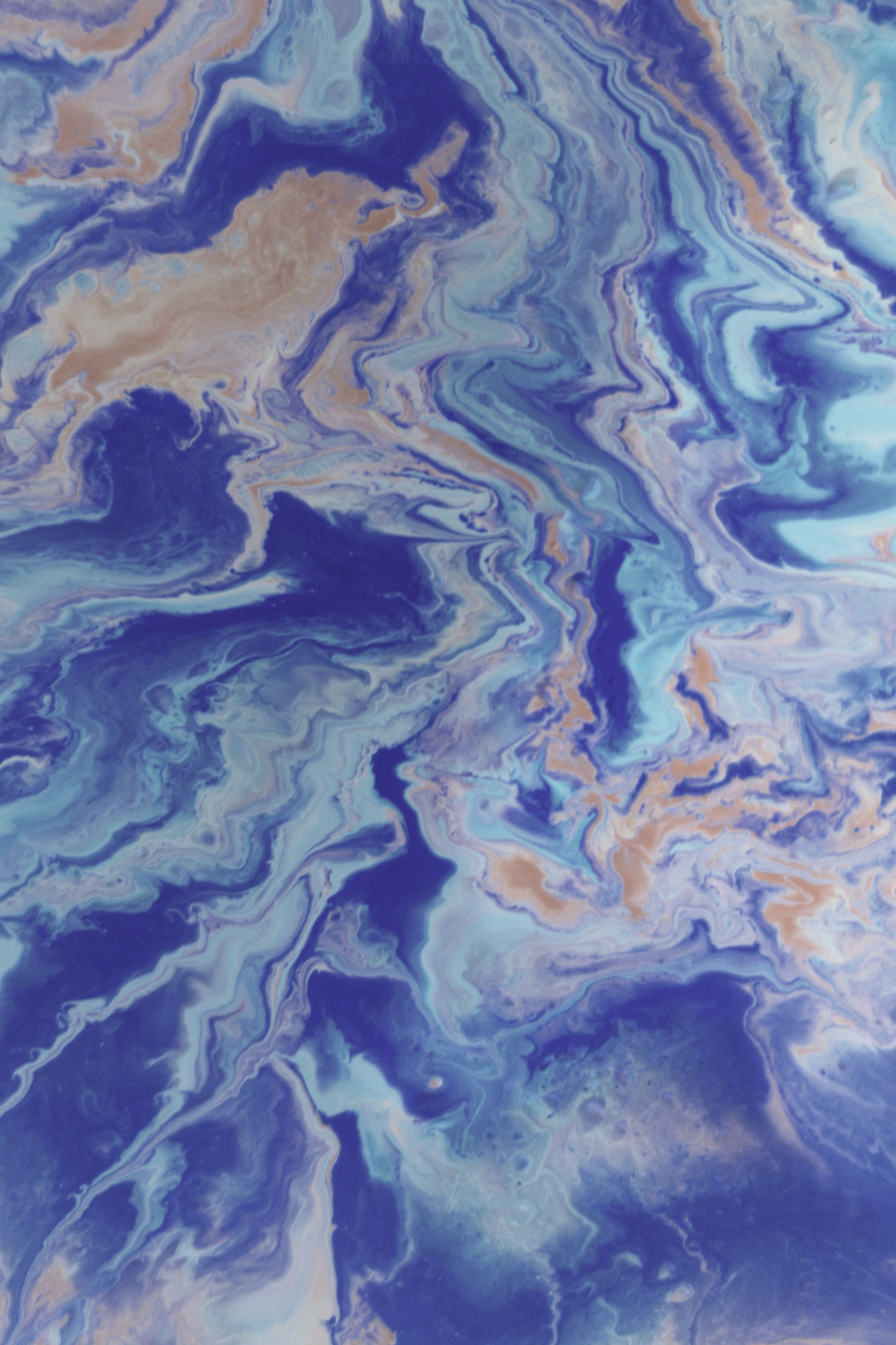 Vibrant Abstract Fluid Painting in Blue Tones · Free Stock Photo