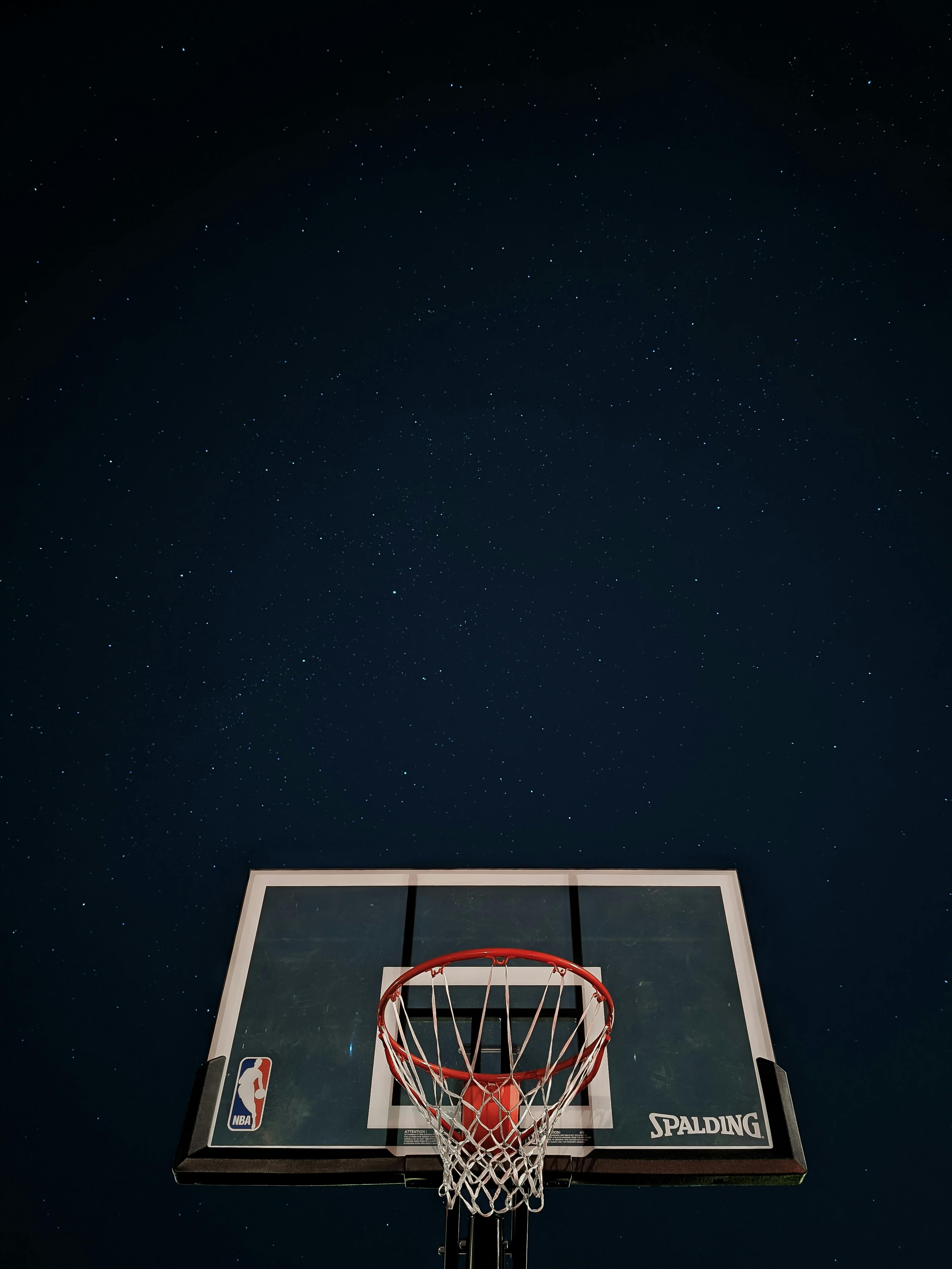 HD wallpaper red and white basketball hoop system basketball ring mesh  blur  Wallpaper Flare