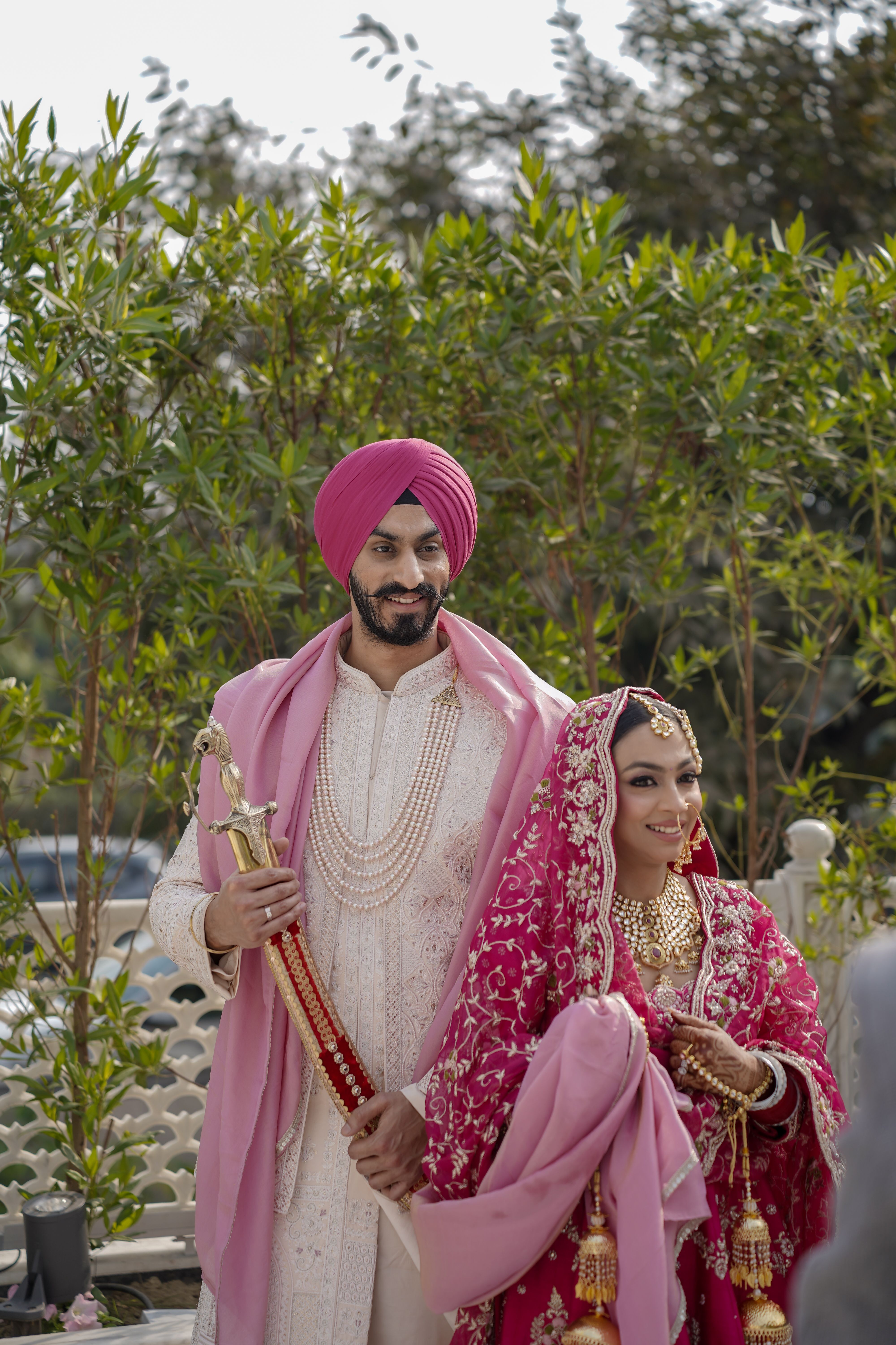 Elegant Indian Wedding Couple in Traditional Attire · Free Stock Photo