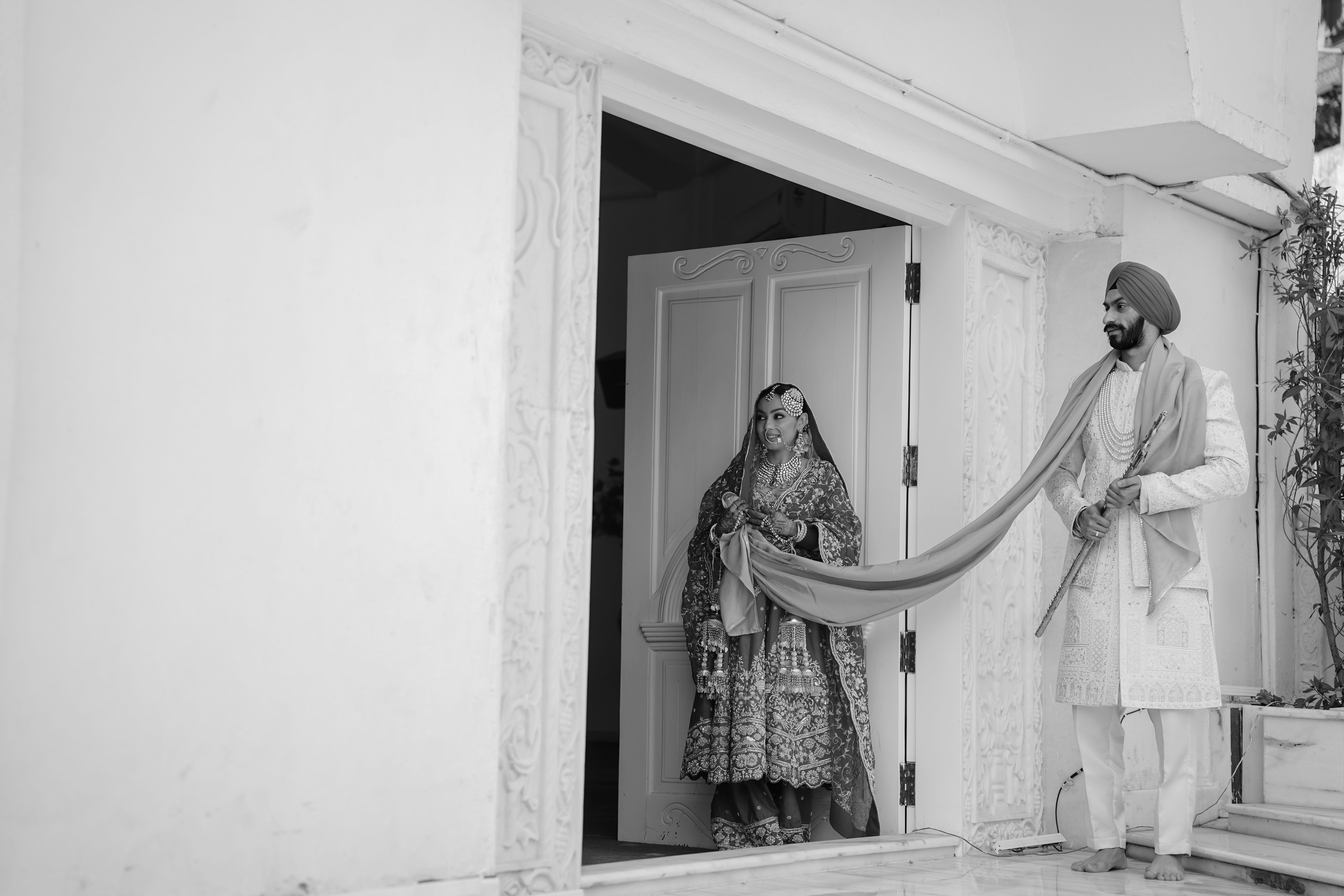 Elegant Indian Wedding Ceremony in Black and White · Free Stock Photo