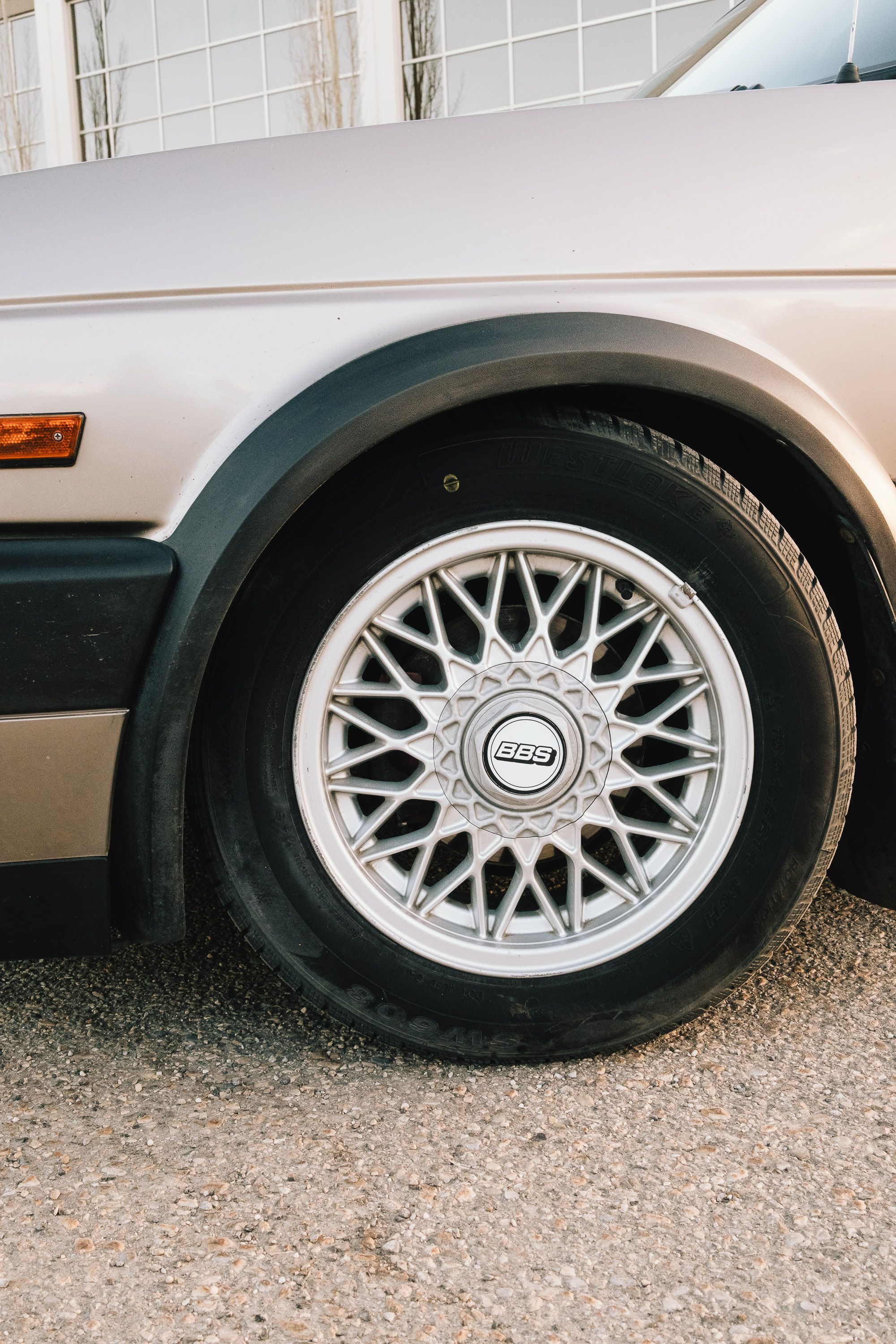 Close-Up of Vintage Car Wheel with BBS Rim · Free Stock Photo