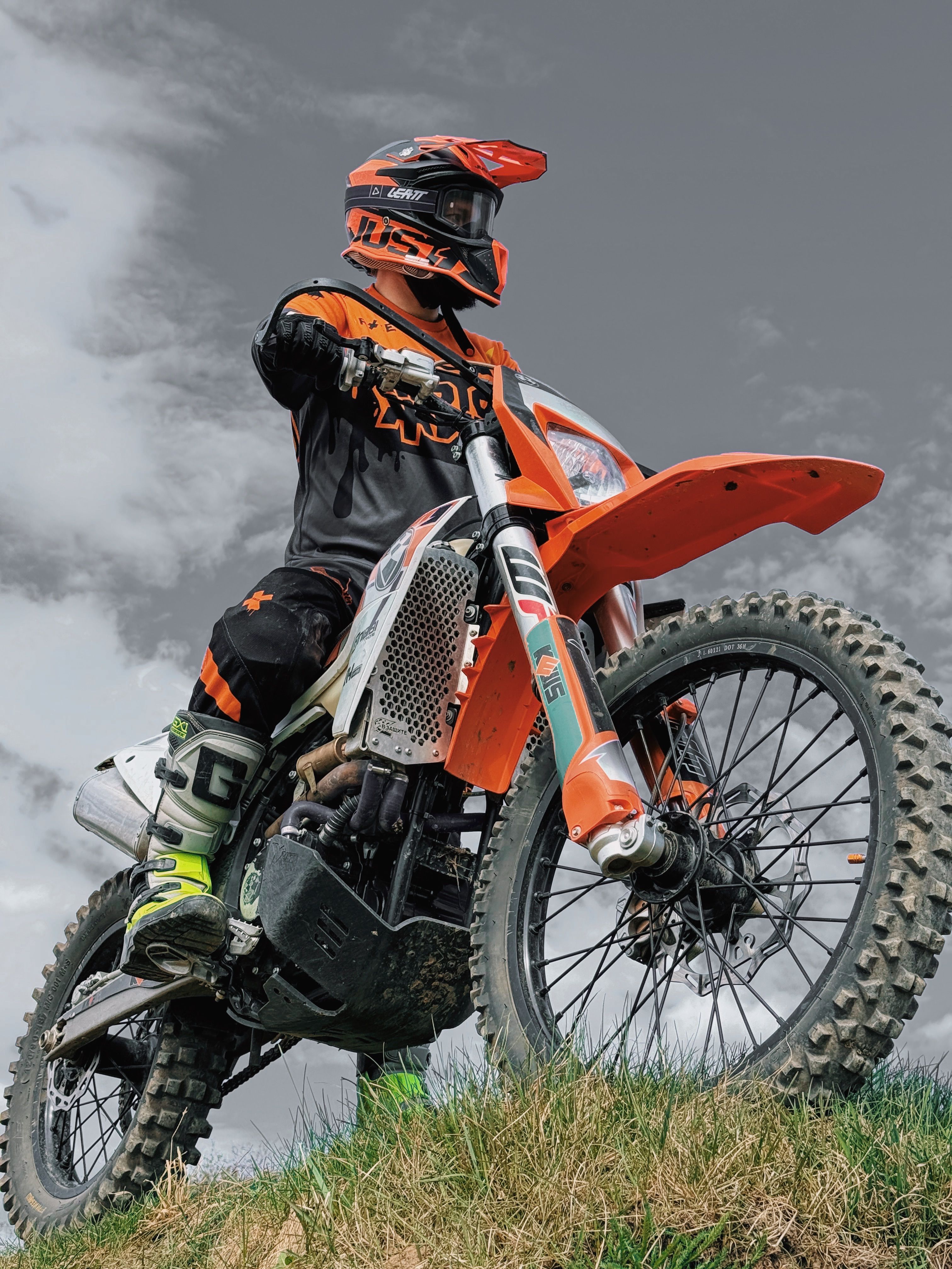 Dynamic View of Off-Road Biker on Hill · Free Stock Photo
