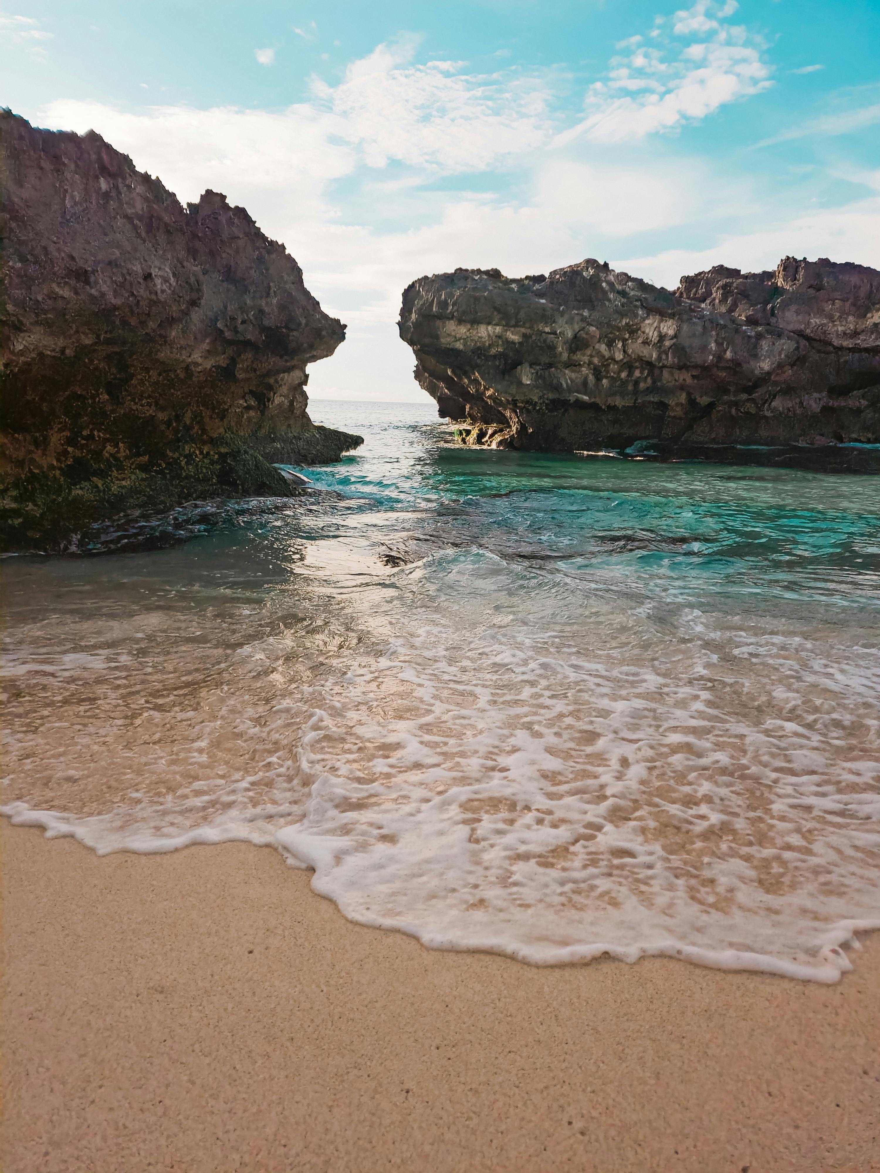 Hidden cove near Maro Nerja with turquoise crystal water and dramatic cliffs