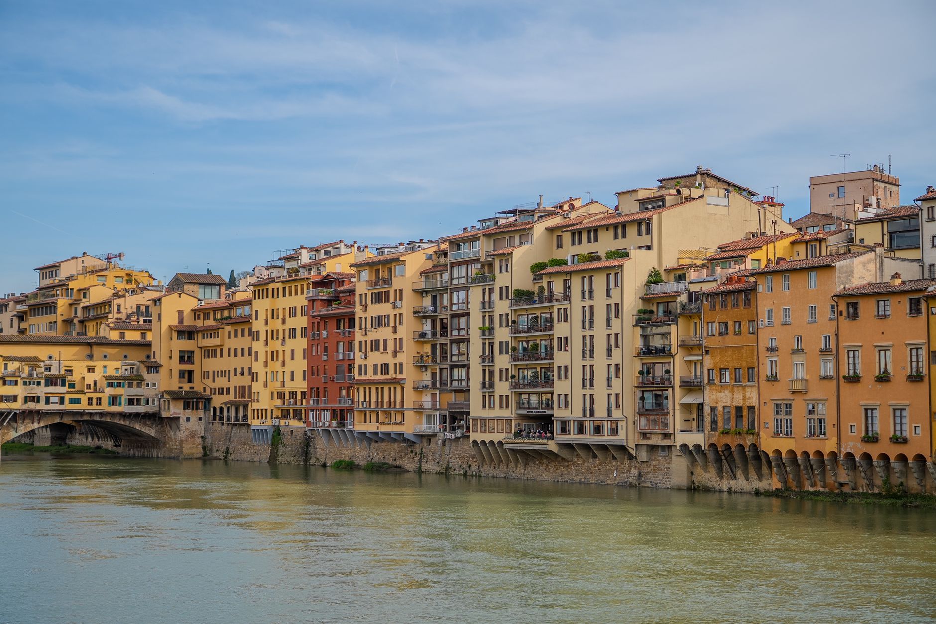 River-view hotels concentrate along Lungarno and across Ponte Vecchio.