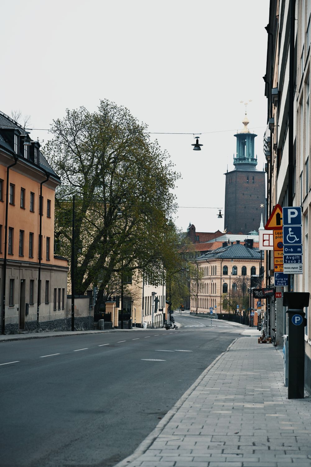 Quiet Street View With Stockholm City Hall Free Stock Photo Quiet Street View With Stockholm City Hall Free Stock Photo
