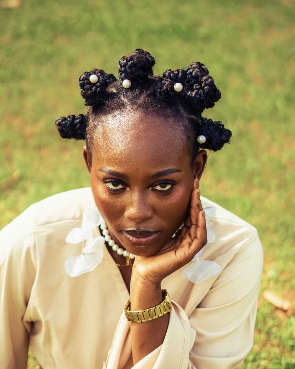 Bantu Knot-Out · Heatless Waves — a hair look on BLK GLO