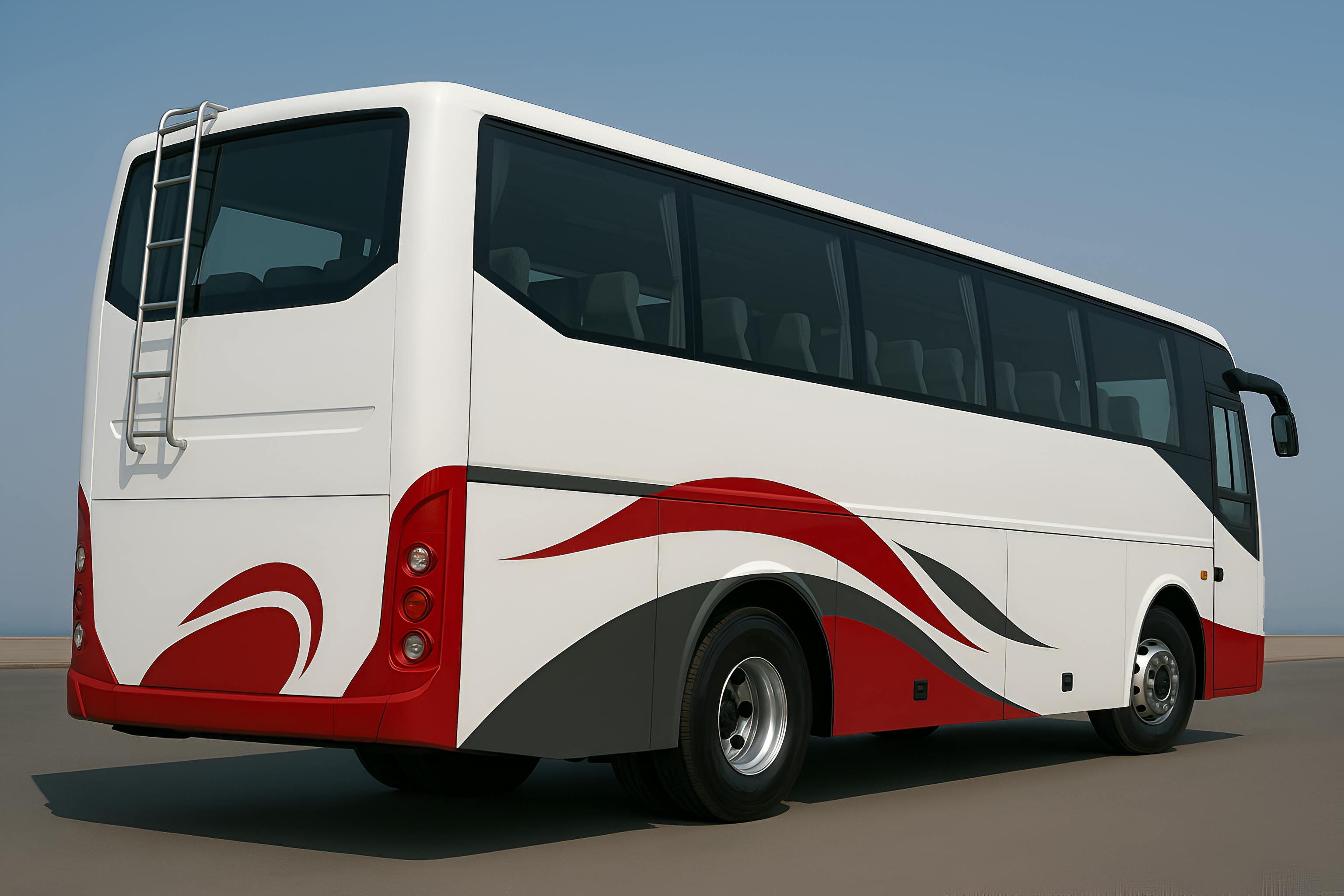 Modern Kannu Transport bus with distinctive red and white design