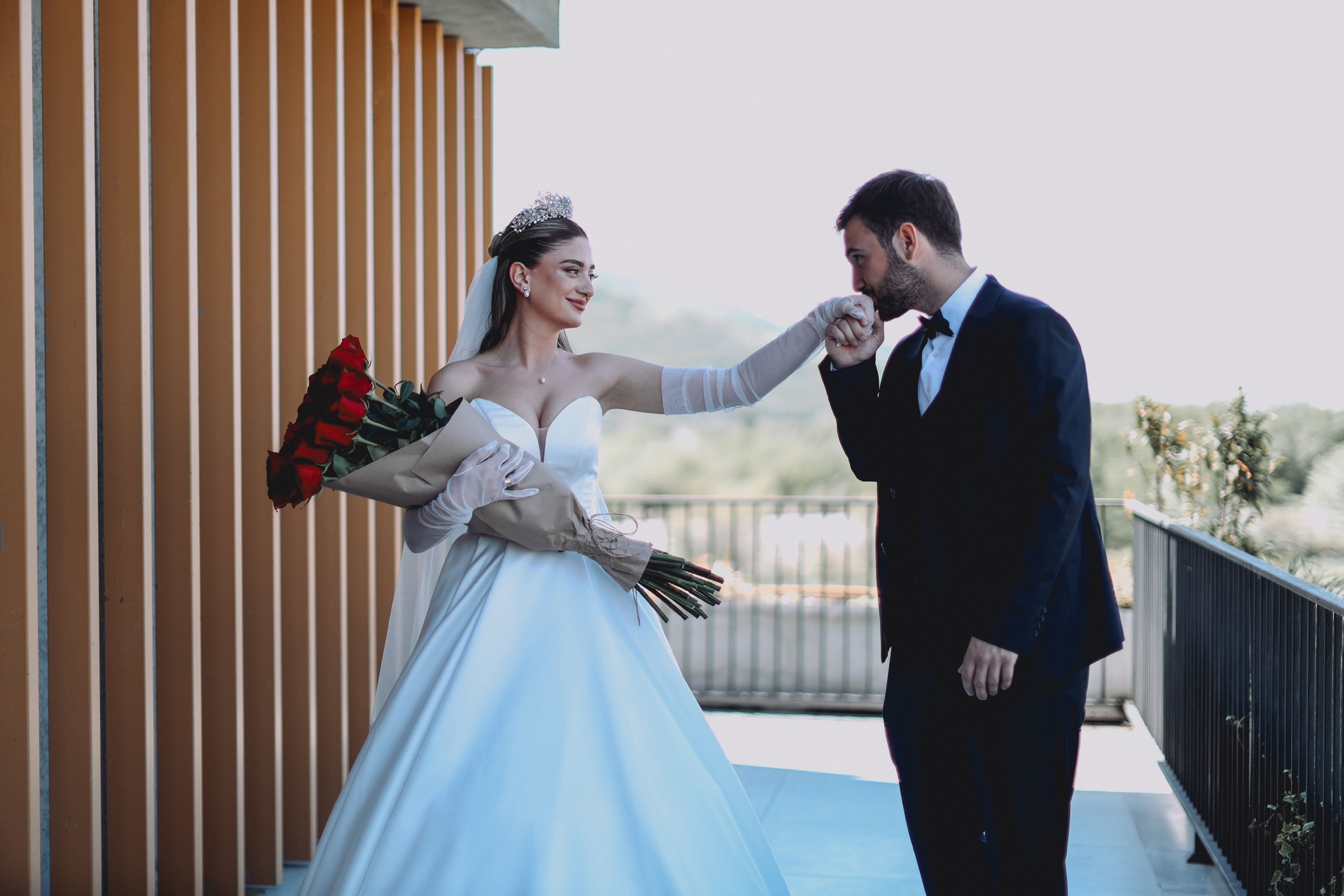 Couple embracing