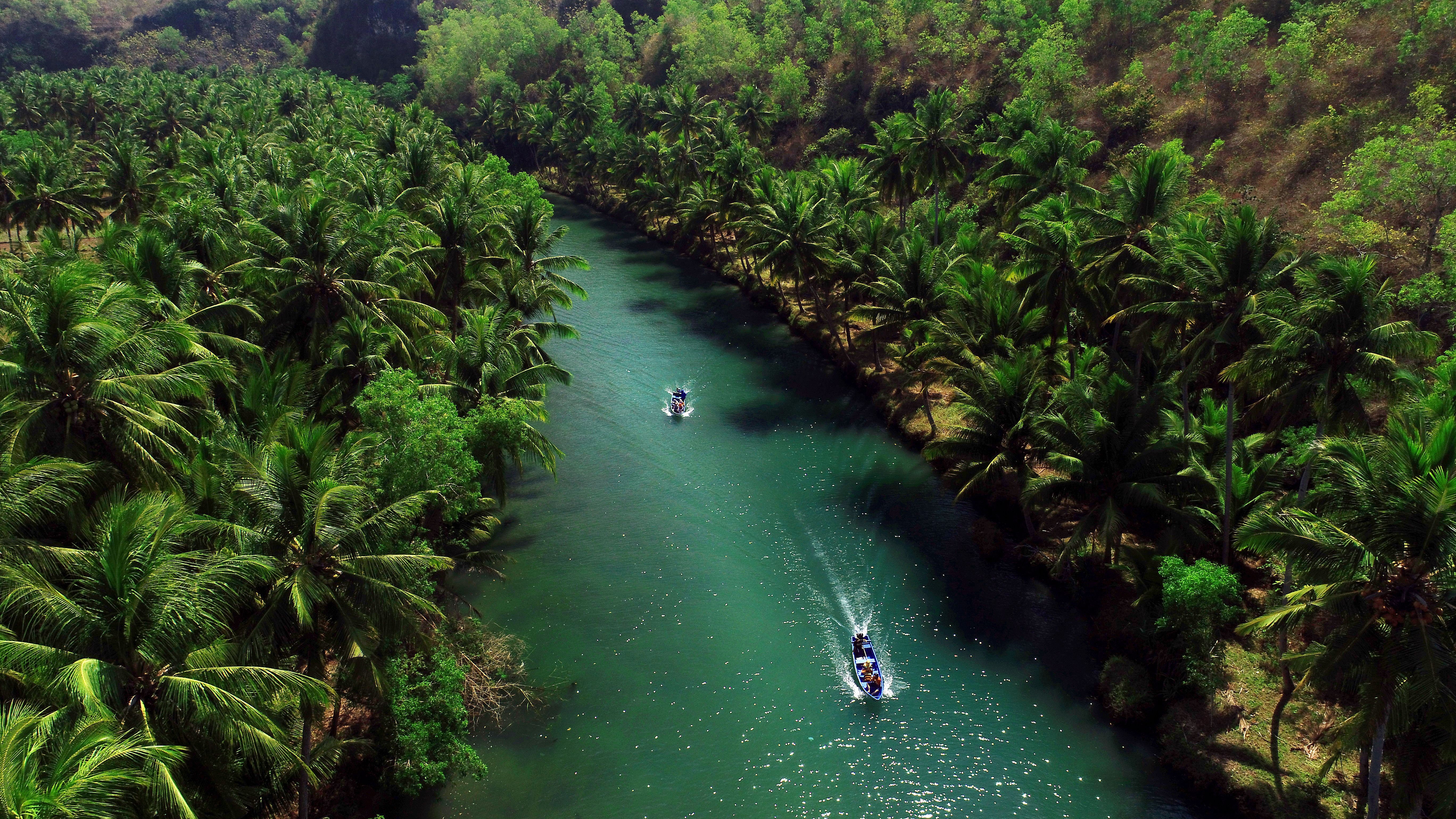 Aerial View of Tropical River in Indonesia's Java · Free Stock Photo
