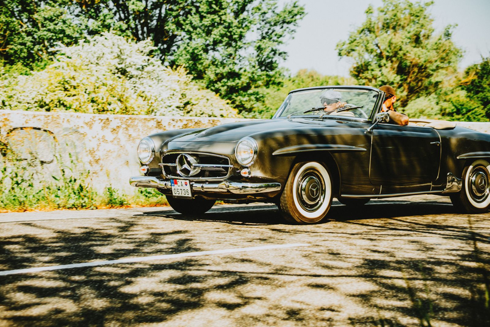Classic Convertible on a Sunny Road Trip · Free Stock Photo
