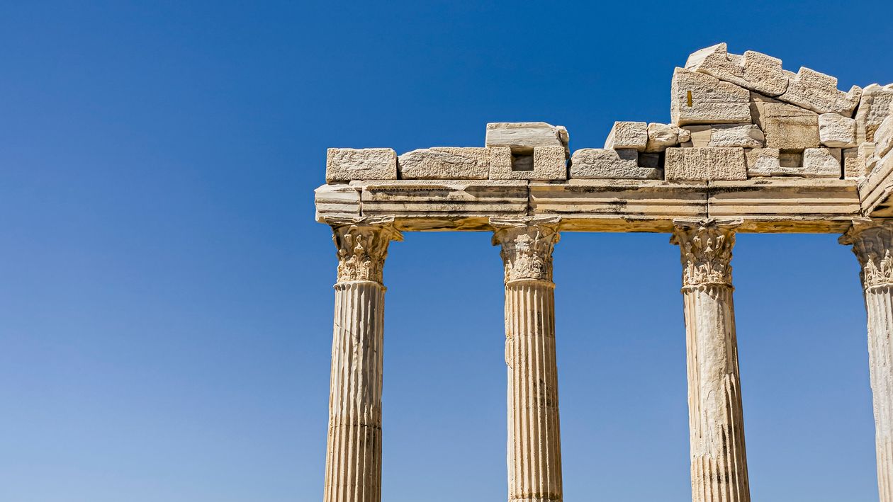 Ancient Greek Ruins Against Clear Blue Sky · Free Stock Photo