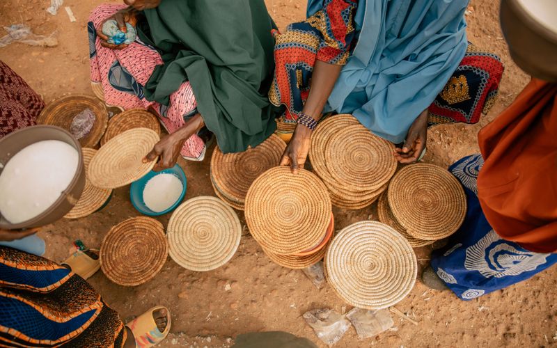 African artisans at craft market