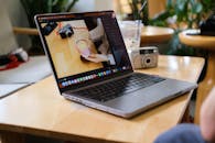 Modern Laptop Displaying Coffee Photography
