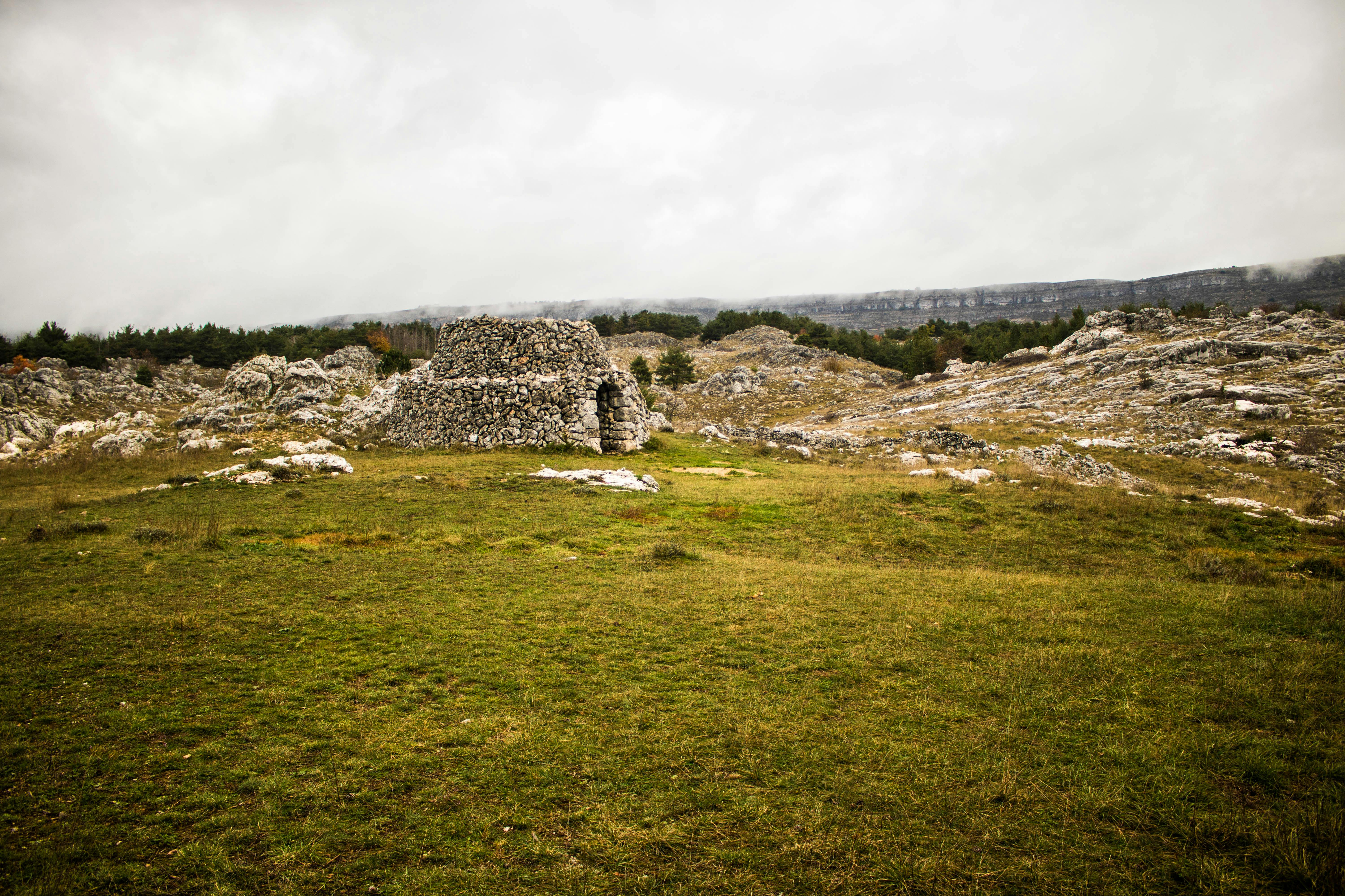 gray concrete ruin