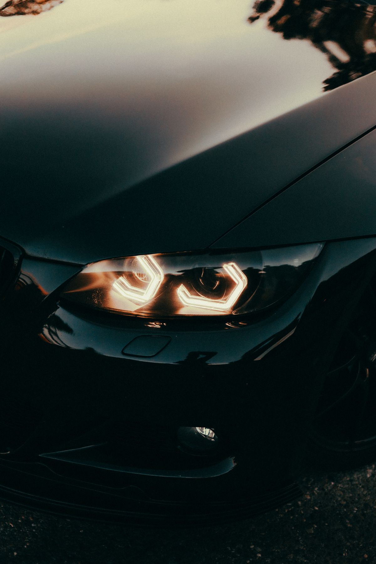 Luxury car headlights background