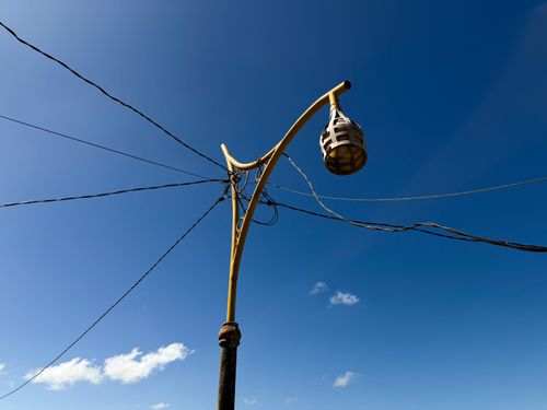 Free A street lamp in a fishing village Lombok Stock Photo