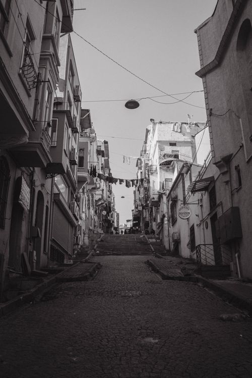 Black and White Urban Street in Istanbul · Free Stock Photo
