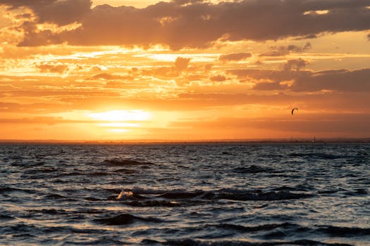 Captivating sunset sky over the ocean with vibrant colors in Melbourne, Australia.