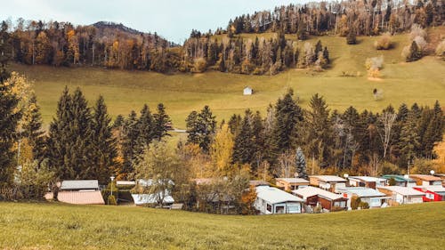 Free Bird's Eye View of Houses Stock Photo