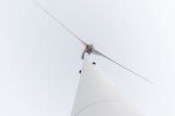 Elevated View of Wind Turbine Against Clear Sky
