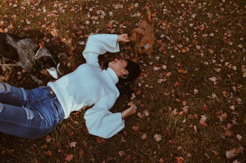 Femme Couchée Sur L'herbe