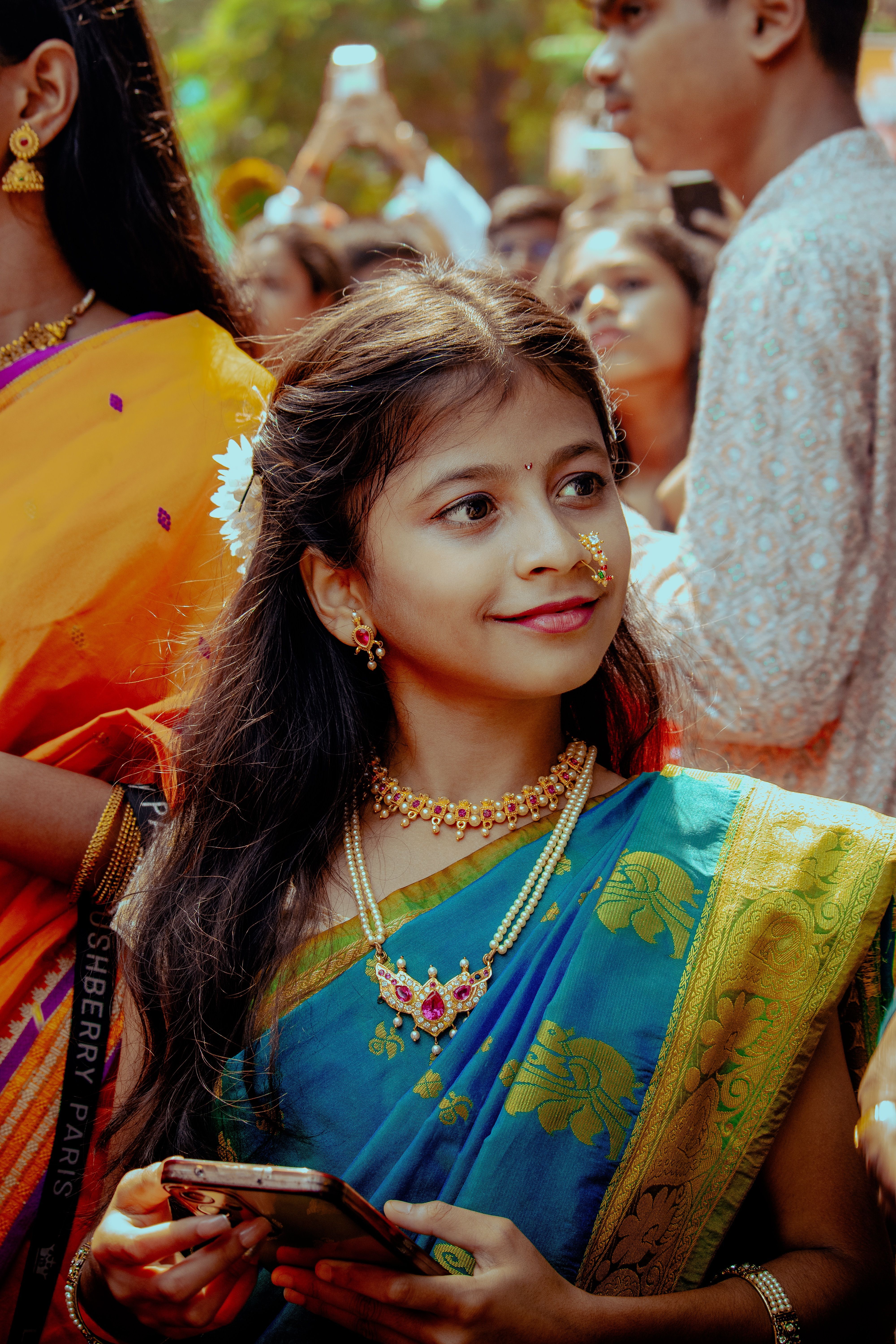 Young Girl in Traditional Indian Attire at Festival · Free Stock Photo