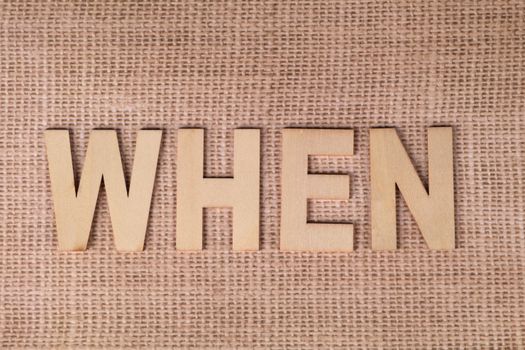 Wooden letters spelling 
