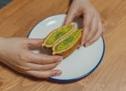 Matcha Dorayaki on Plate - Japanese Dessert