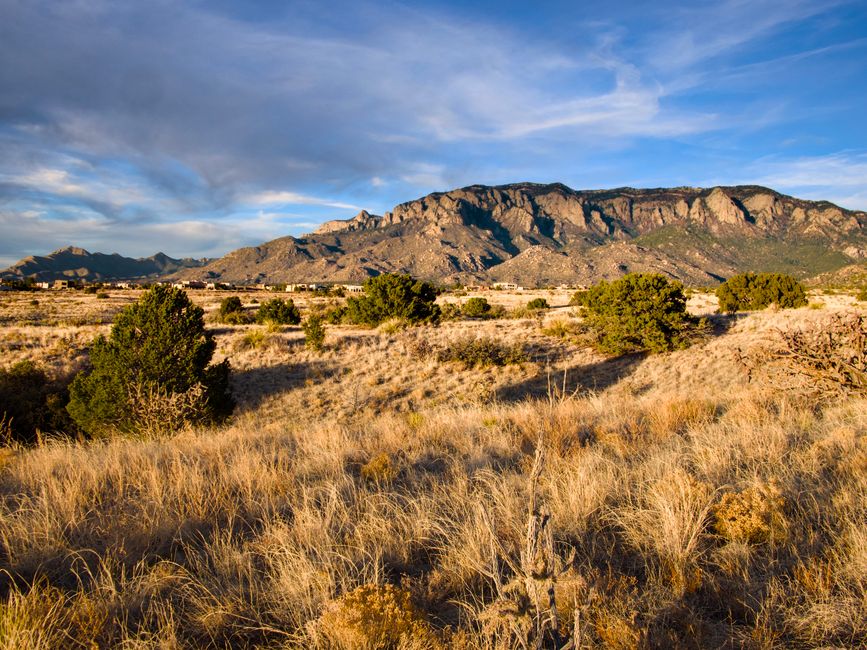 Albuquerque skyline with the Sandia Mountains in the background Albuquerque skyline with the Sandia Mountains in the background