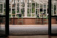 Modern Greenhouse Cafe Interior Scene