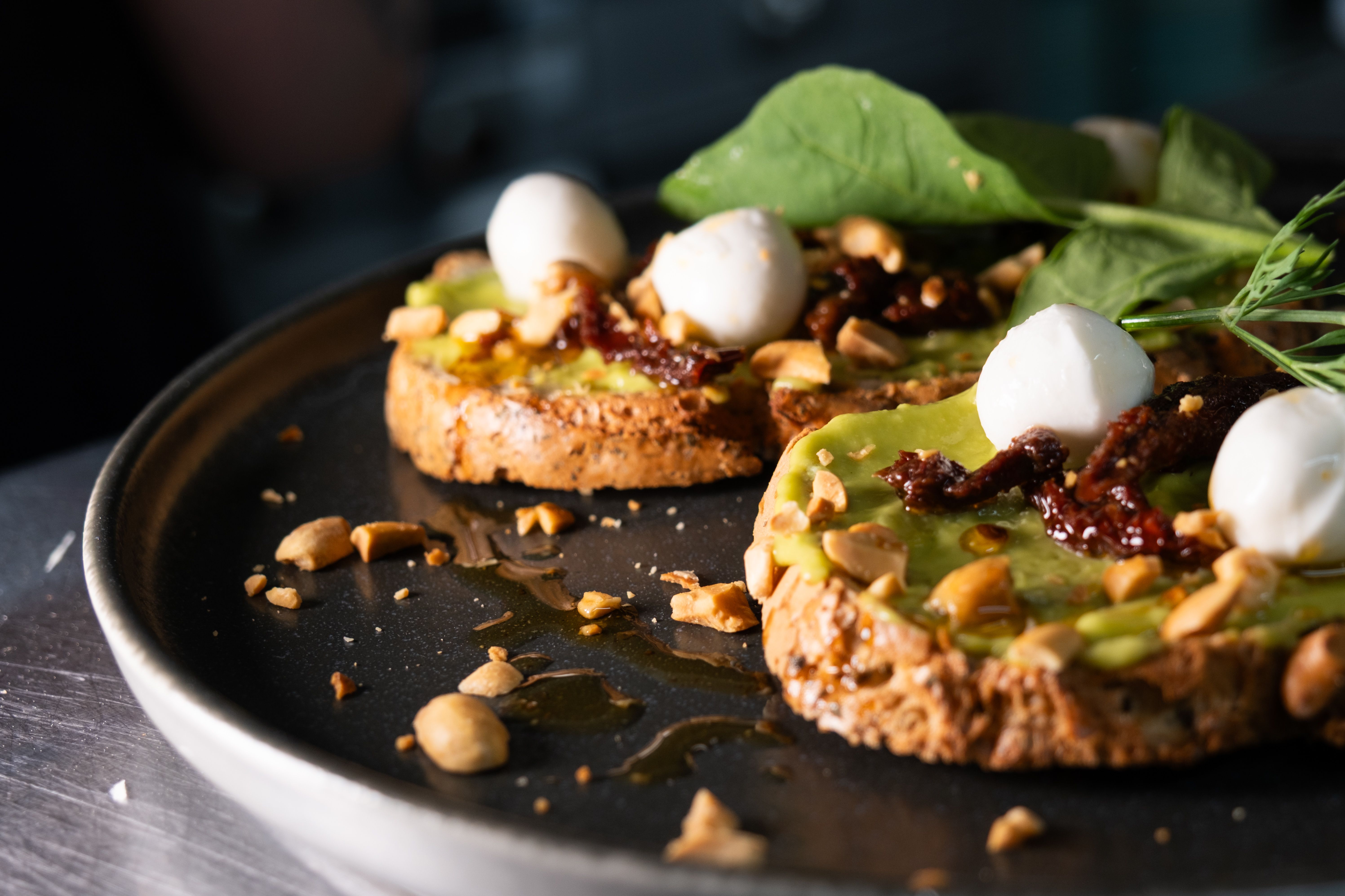 Bakery-Style Avocado Toast with a Herb Salad