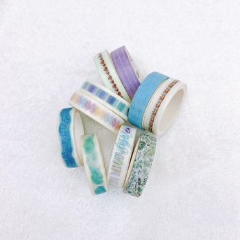 Vibrant washi tape rolls displayed on a white background, perfect for crafts and stationery lovers.（イメージ）
