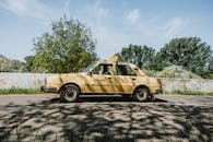 Vintage Car on Sunny Day in Bratislava