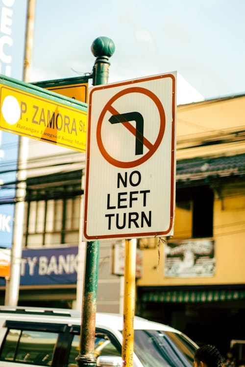 Photo of No Left Turn Signage
