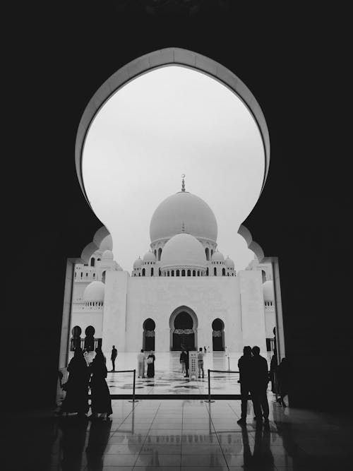 Free stock photo of black-and-white, dome, mosque