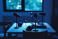 Podcast Studio Setup with Microphones