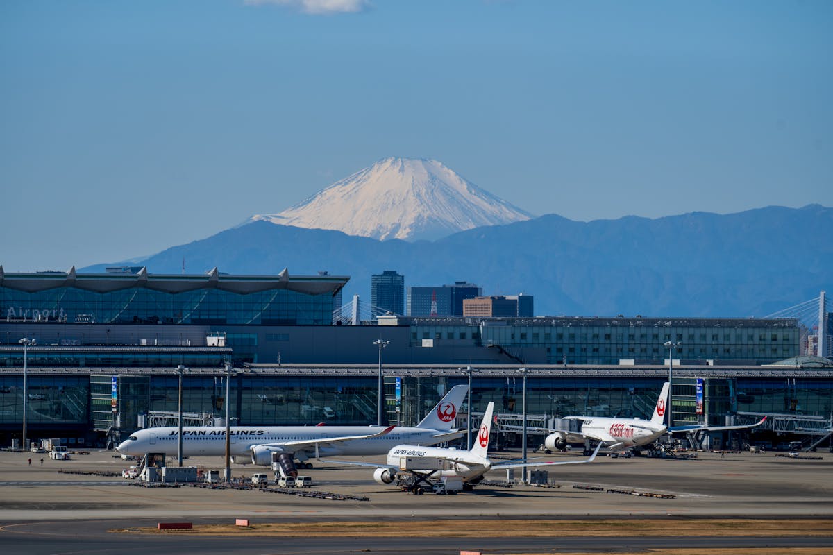 Haneda Airport with Mount Fuji