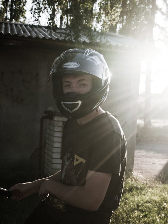 Free stock photo of biker, motor bike, portrait