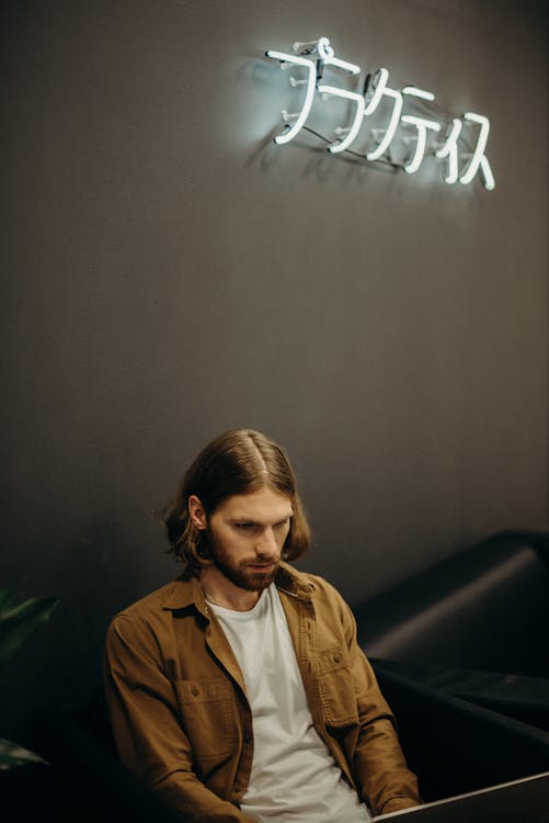 Man Wearing Brown Jacket