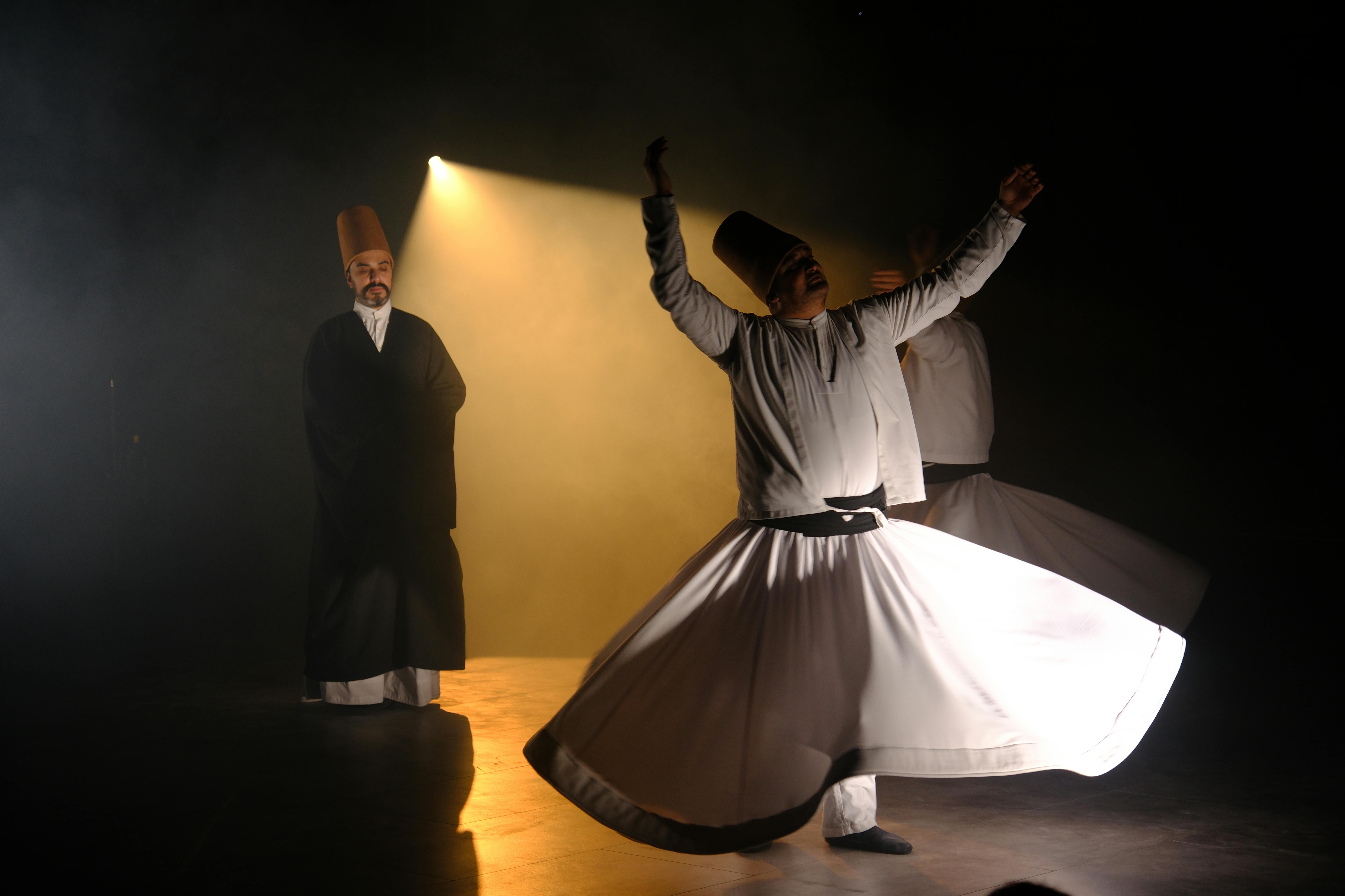 Sufi Whirling Dervishes performing in Konya, Türkiye.