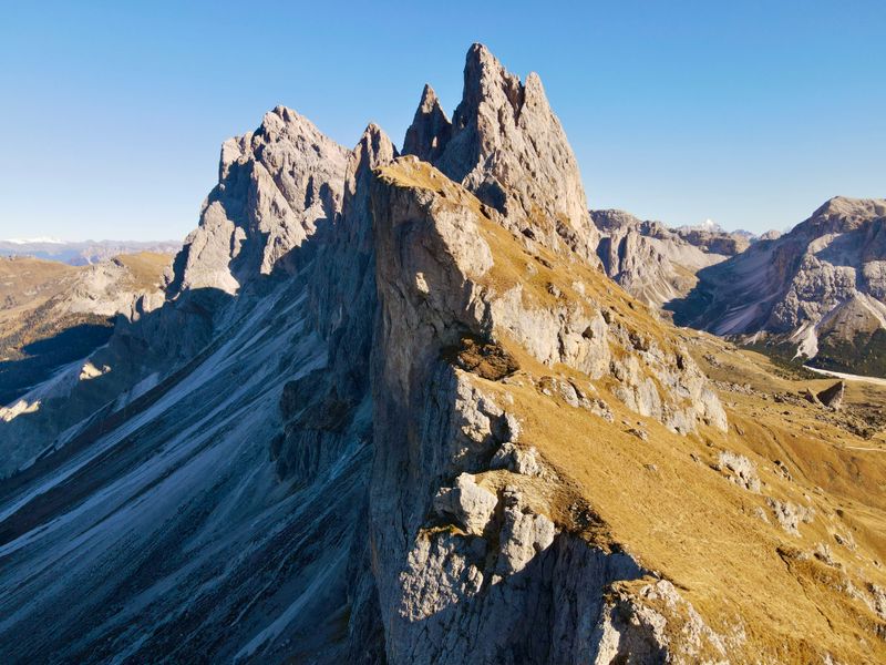 The jagged peaks of Seceda in the Dolomites