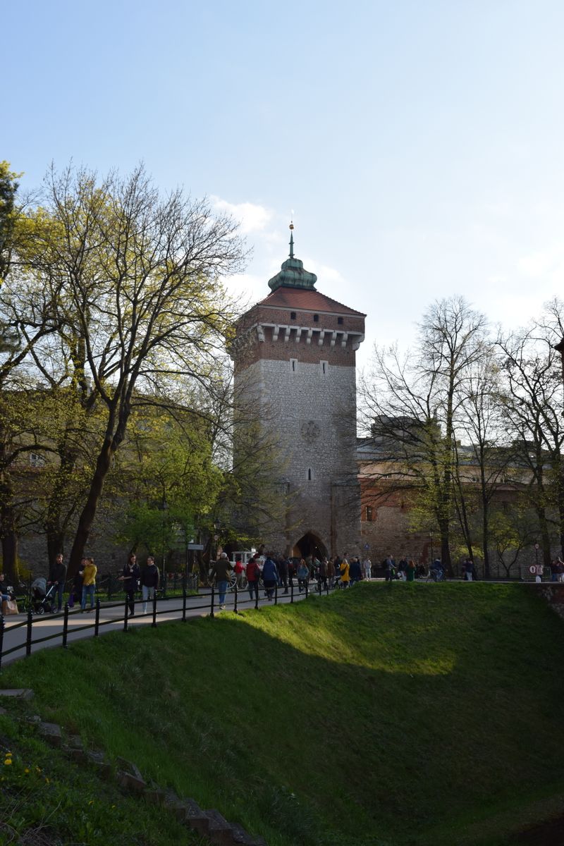 Historic Barbakan of Krakow in springtime