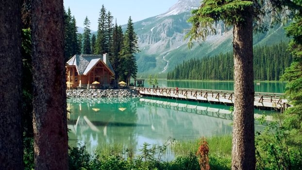 Scenic view of Emerald Lake in Yoho National Park, perfect for travel inspiration.