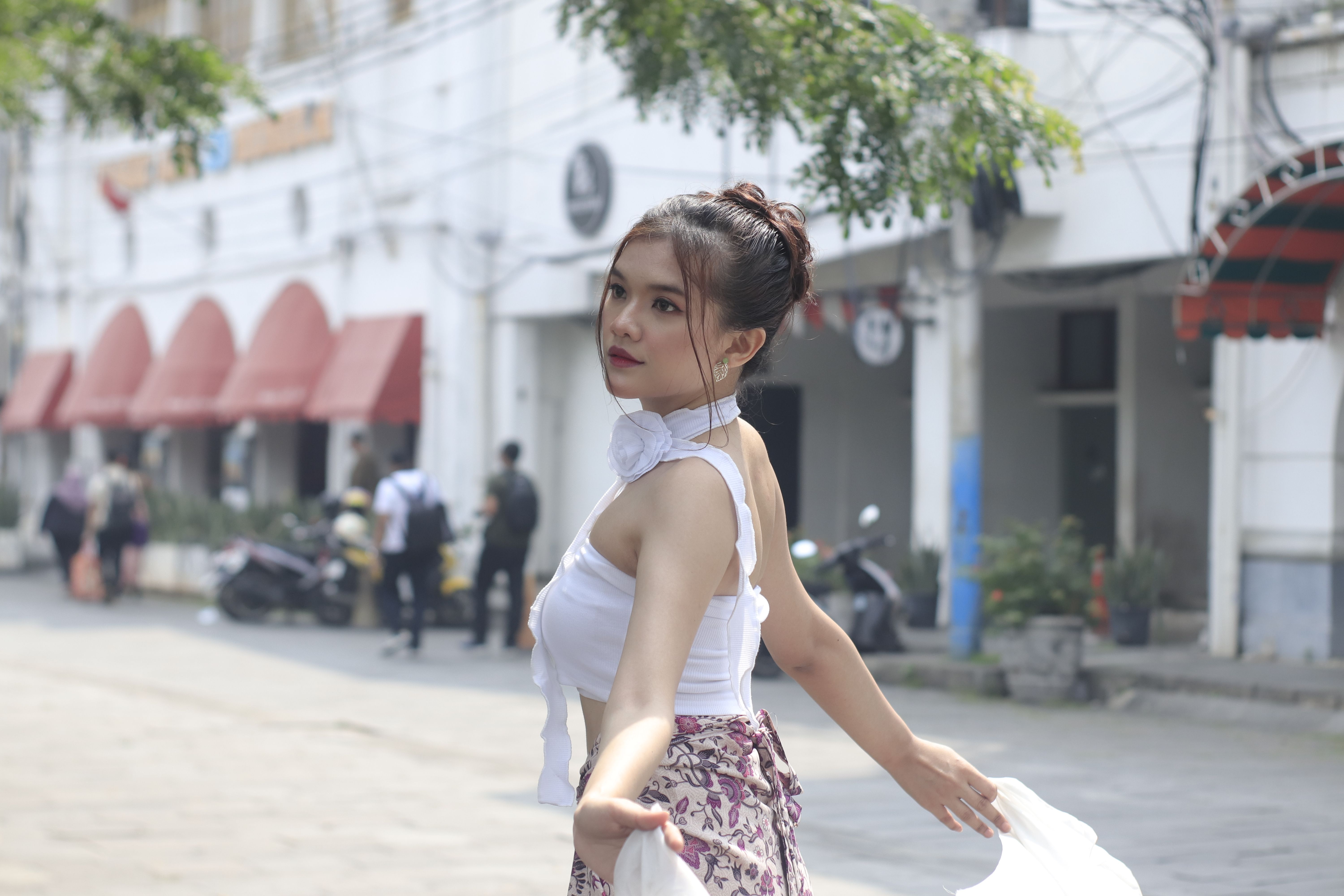 Young Woman Posing in Jakarta's Street