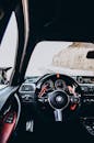 BMW Interior with Dashboard and Road View