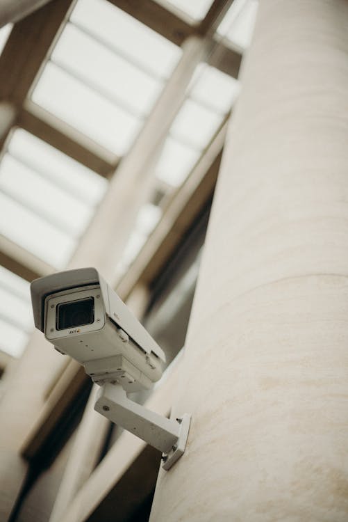 Free White Surveillance Camera Stock Photo